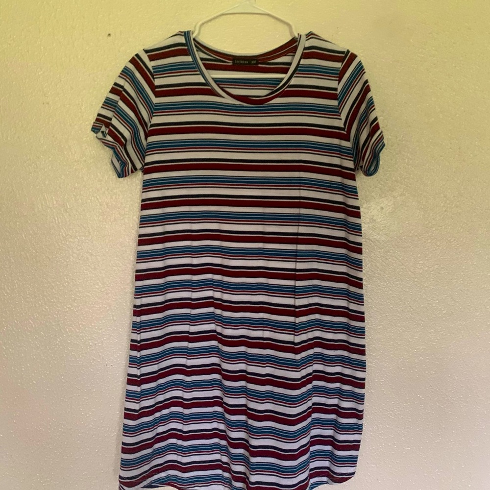 Cotton striped T-shirt dress